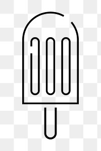 Popsicle food png icon, line art design, transparent background