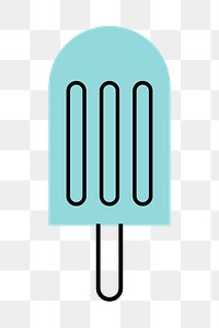 Popsicle food png icon, line art design, transparent background