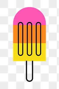 Popsicle food png icon, line art design, transparent background