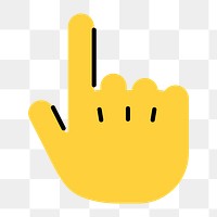 Pointing finger  png icon, line art design, transparent background