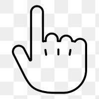 Pointing finger  png icon, line art design, transparent background