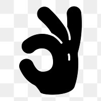 Okay hand sign png icon, line art design, transparent background