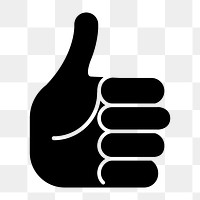 Thumbs up hand png icon, line art design, transparent background