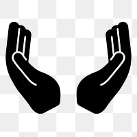 Praying hands png icon, line art design, transparent background