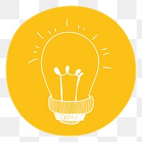 Light bulb png doodle illustration, transparent background