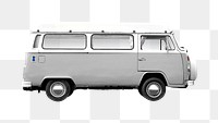 Vintage camping van png, transparent background