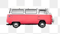 Vintage camping van png, transparent background