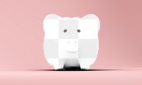 Piggy bank png mockup, transparent design