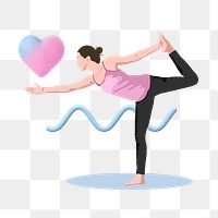 Yoga png sticker,  vector illustration transparent background