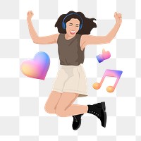 Music lover png sticker, vector illustration transparent background