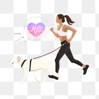 Walking dog png sticker, health & wellness vector illustration transparent background