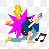 Rock music guitar png, transparent background