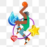 Man playing basketball png, transparent background