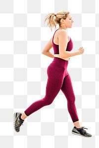 PNG sporty & fit woman, collage element, transparent background