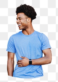 Smiling black man png, transparent background