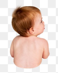 PNG Baby in diaper collage element, transparent background