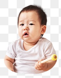 PNG Cute infant collage element, transparent background