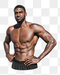 Fit black man png, transparent background