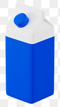 PNG 3D milk carton, element illustration, transparent background