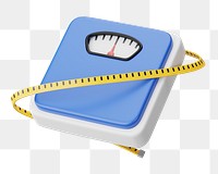 PNG 3D weight scale, element illustration, transparent background