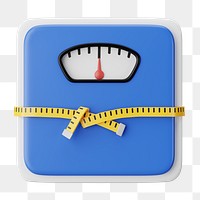 PNG 3D weight scale, element illustration, transparent background