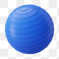 PNG 3D yoga ball, element illustration, transparent background