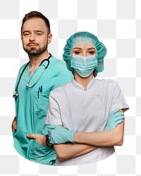 PNG Healthcare professionals collage element, transparent background
