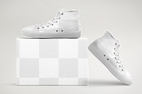 High-top sneakers png mockup, transparent design