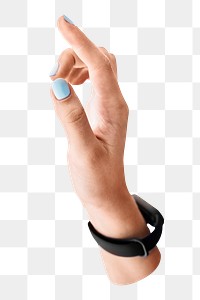 PNG Hand with smartwatch collage element, transparent background