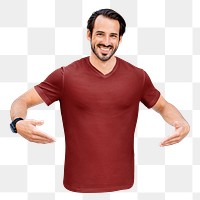 PNG Man in red t-shirt transparent background