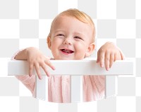 Smiling toddler png, transparent background