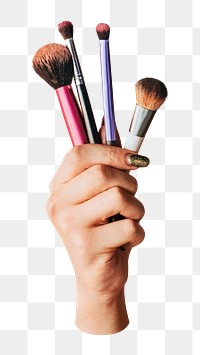 PNG Makeup tools, beauty blogger, collage element on transparent background