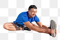 Man stretching png sport exercise, transparent background