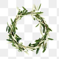 PNG Christmas wreath, collage element, transparent background