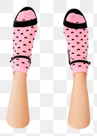 PNG Woman wearing pink socks  transparent background