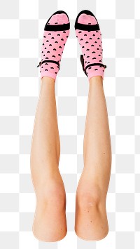 PNG Woman in heels wearing pink socks  transparent background