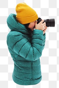 Woman photographer png, transparent background