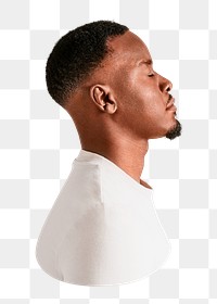 PNG Man wearing white long sleeve collage element, transparent background