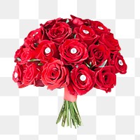 Red roses png collage element, transparent background