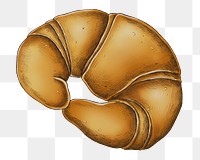 Croissant png illustration, transparent background