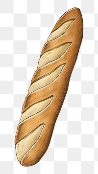 Baguette png illustration, transparent background