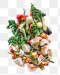 Vegetable scraps png, healthy food, transparent background