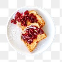 Jam French toasts png breakfast, transparent background