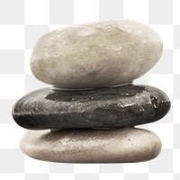 Zen rocks png collage element, transparent background