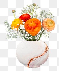 Flower vase png, transparent background