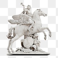 Png pegasas statue, isolated object, transparent background
