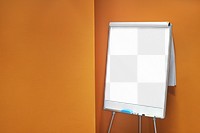 Flipchart board png mockup, transparent design