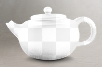 Ceramic kettle png mockup, transparent design