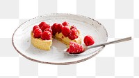 Raspberry cheesecake dessert png, transparent background