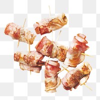 PNG Bacon appetizers, collage element, transparent background